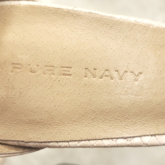 PURE NAVY Cream nude  Leather Two-Piece Alnke strap Sandal Off white 9M … - Picture 3 of 13
